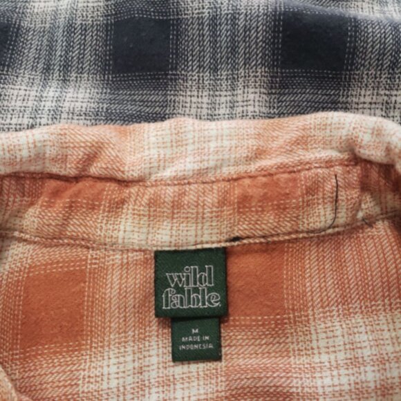 Upcycled Distressed Flannel with "Ghost on a Float" Embroidered Patch Medium - Picture 5 of 6